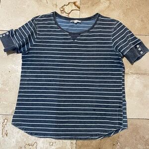 Jane and Delancey Blue Striped Top